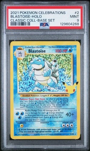 2021 POKEMON CELEBRATIONS CLASSIC COLL #2 BLASTOISE-HOLO PSA 9