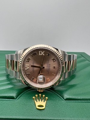 Rolex Datejust 36 126231 18K Rose Pink VI IX 6+9 Diamond Dial