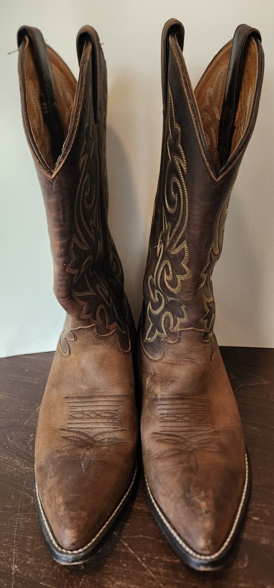 Justin Leather Western Cowboy Boots Brown Pointed Toe Style 2252 Mens 8.5 EE Justin Mens Brown Leather Western Cowboy Boots, 8D. - Etsy main image 3