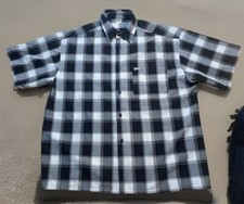 CalTop Old School Flannel Veterano Short Sleeve Shirt Plaid 5XL Gangster Gray