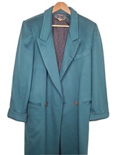 Charter Club Womens Peacoat Green Emerald Wool Jacket Size Xl Full Length