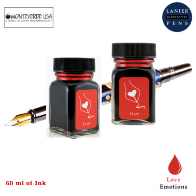 Monteverde 60ml Emotions Ink Bottle (30ml Love Red G309LR - Pack of 2)