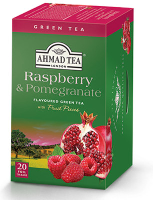 Raspberry & Pomegranate Green Tea, 6 box of 20 Tea Bags (120 TB Total), NEW