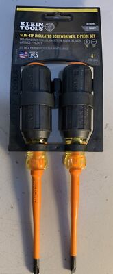 Klein Tools 33732INS Slim-Tip Insulated Screwdriver Set 2-Piece
