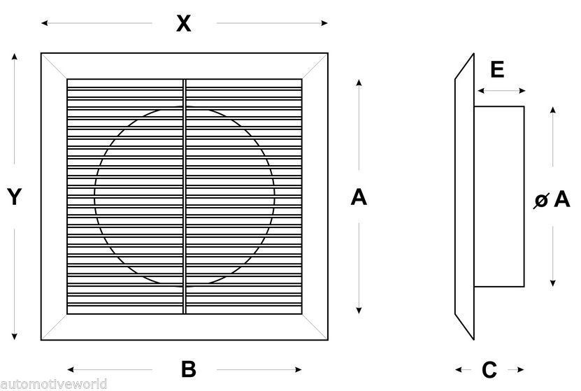 Air Vent Grille with Fly Screen / External Internal Ducting Ventilation  Cover | eBay