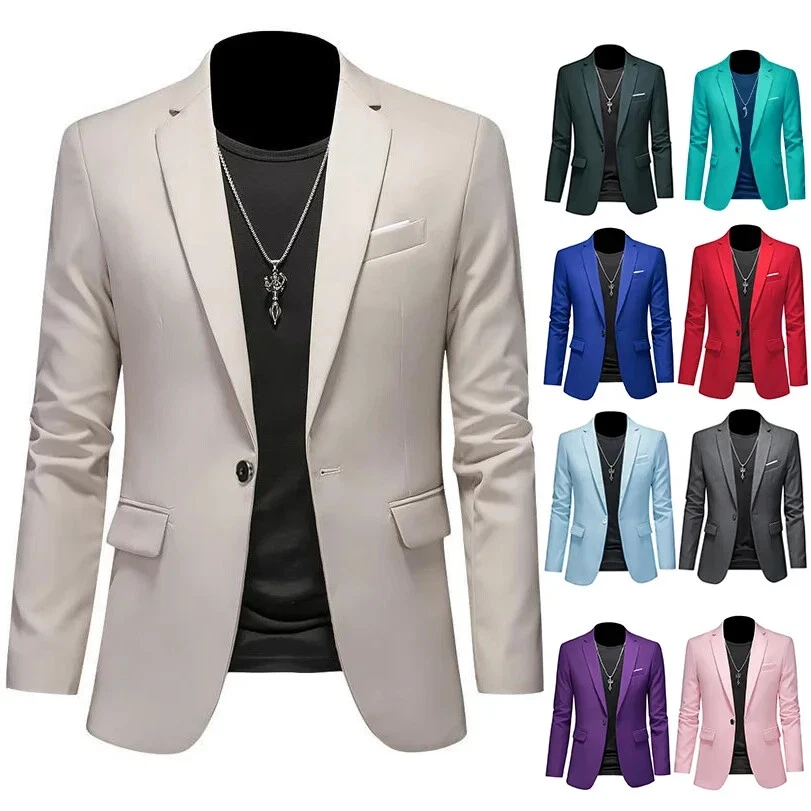 Fashion Solid Color High-end Brand Casual Business Men's Blazer Groom Wedding