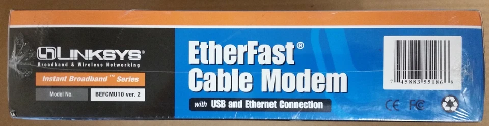 Linksys BEFCMU10 v.2 Cable Modem w/USB and Ethernet Connection, NEW - Image 3 of 4