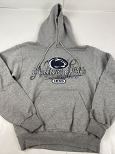 Champion PENN STATE University Spellout Logo Graphic Hoodie Small S Gray Y2K