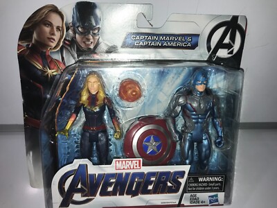 Marvel Avengers  CAPTAIN MARVEL & CAPTAIN AMERICA 6-Inch 2 Pack Figures NOT MINT