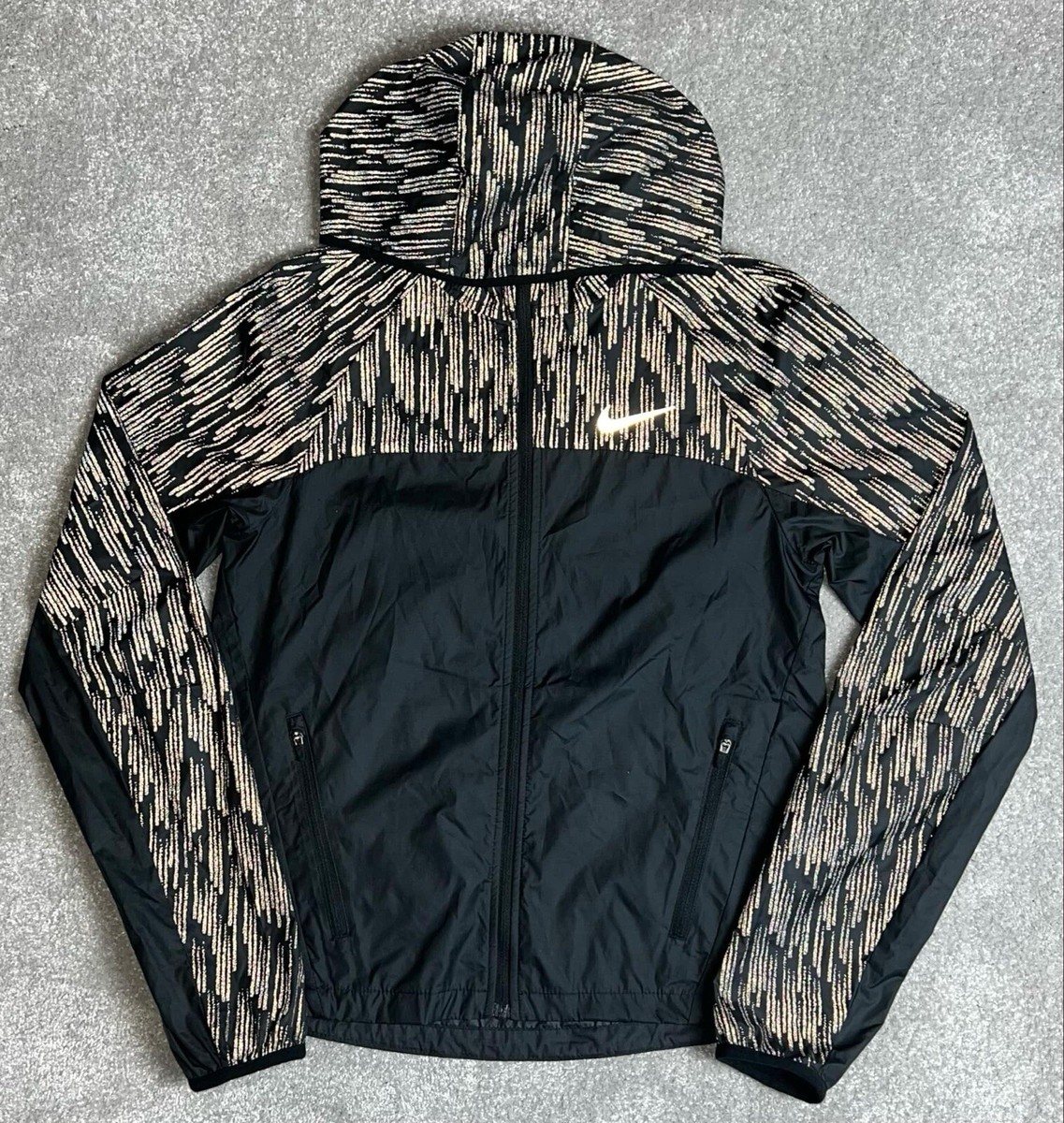 Nike Mens Flash Shield Jacket Windrunner Reflective 3m M Black