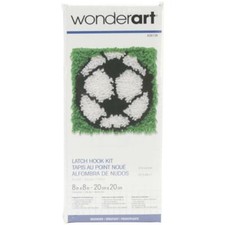 Wonderart Latch Hook Kit 8"X8" Soccer 426138