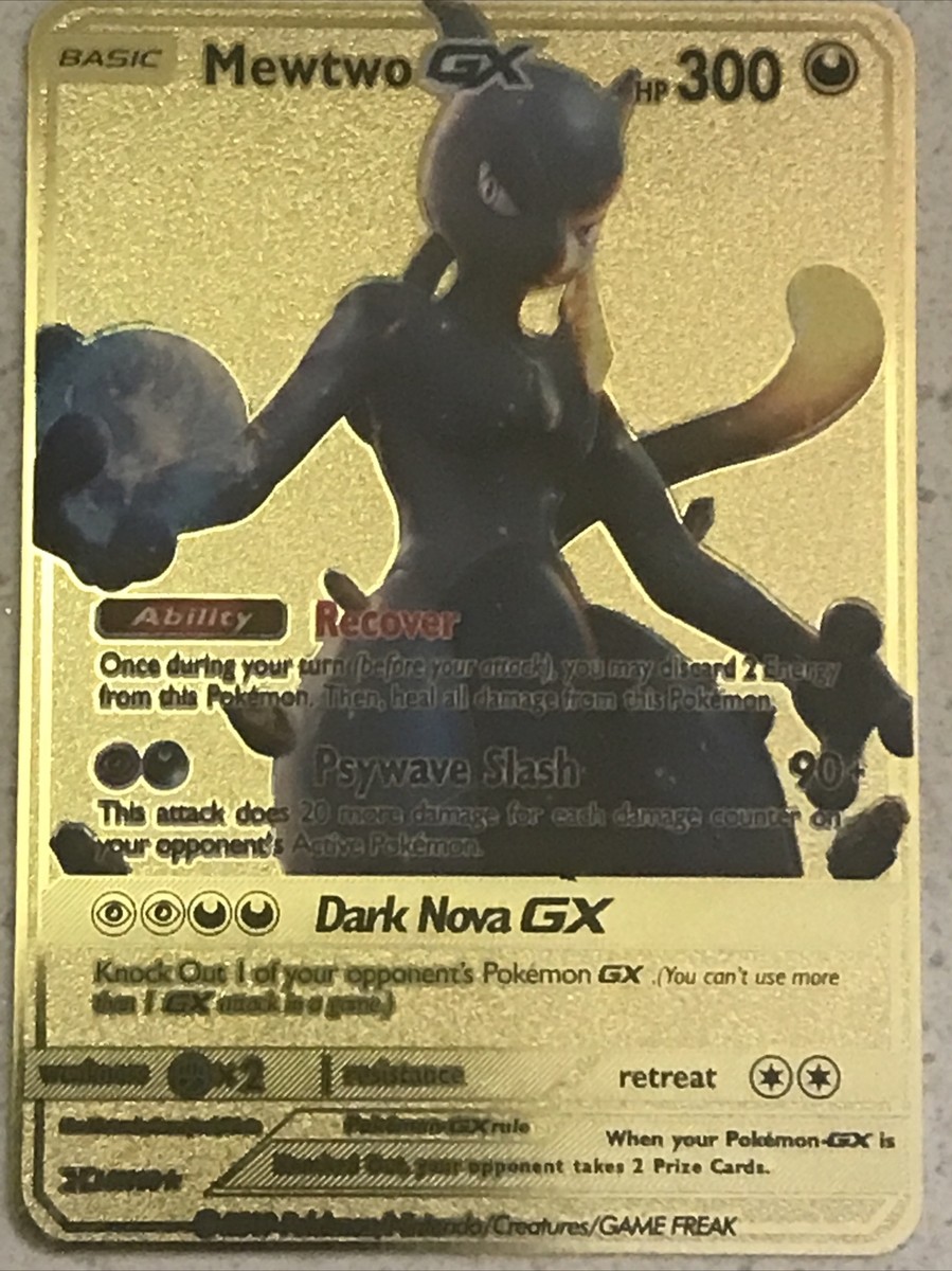 Pokemon Shiny Mewtwo GX Shining Fates Gold Metal Pokemon Card | eBay