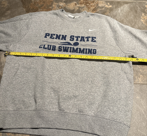 Penn State University Club Felpa Grigio Nuoto Uomo Girocollo M - Foto 4 di 7
