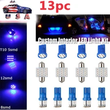 13x Super Blue LED Lights Interior Package Kit For Dome License Plate Lamp Bulb