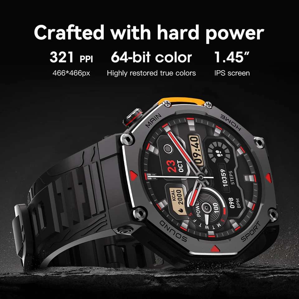 2025 Smart Watch Military Tactical Sport Heart Rate Fitness Tracker Waterproof - Image 3 of 4