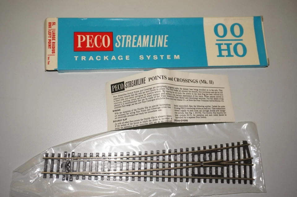 RF13] Peco SL89 - Code 100 Weiche links 12° großer Radius OVP neuwertig