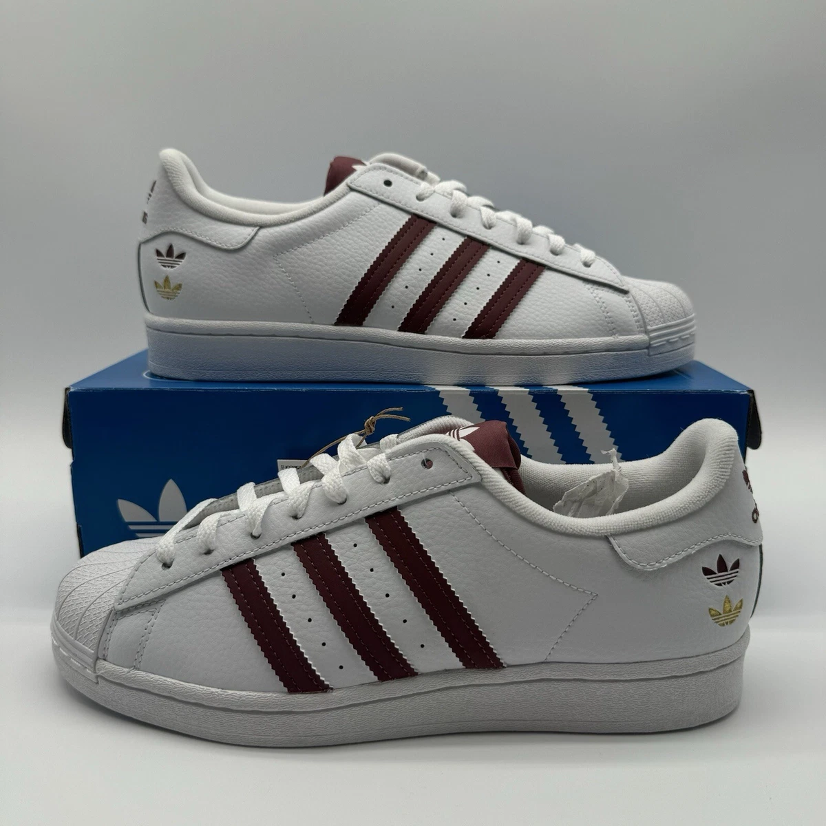 adidas gazelle silver green womens adidas Women's Superstar II Shoes, Size 9.5, Cream White/Better Scarlet/Gum main image 1