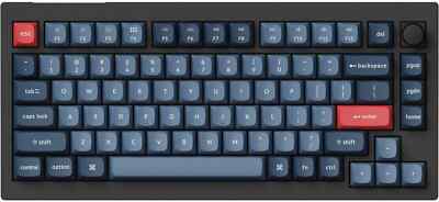 Keychron - V1 Max 75% Custom Wireless RGB Mechanical Keyboard with Programmab...