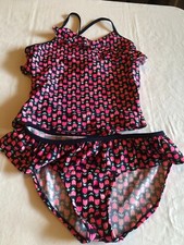 Osh Kosh Girls 12 Pink Tulip Tankini Swim Set with Bottoms READ MEASUREMENTS