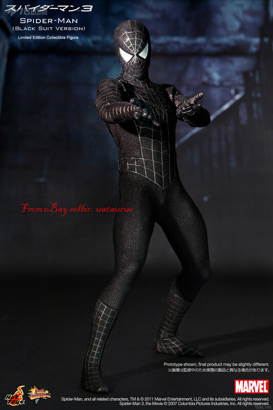 Perfect HotToys 1/6 Mms165 Spider Man 3 Black Suit Version In