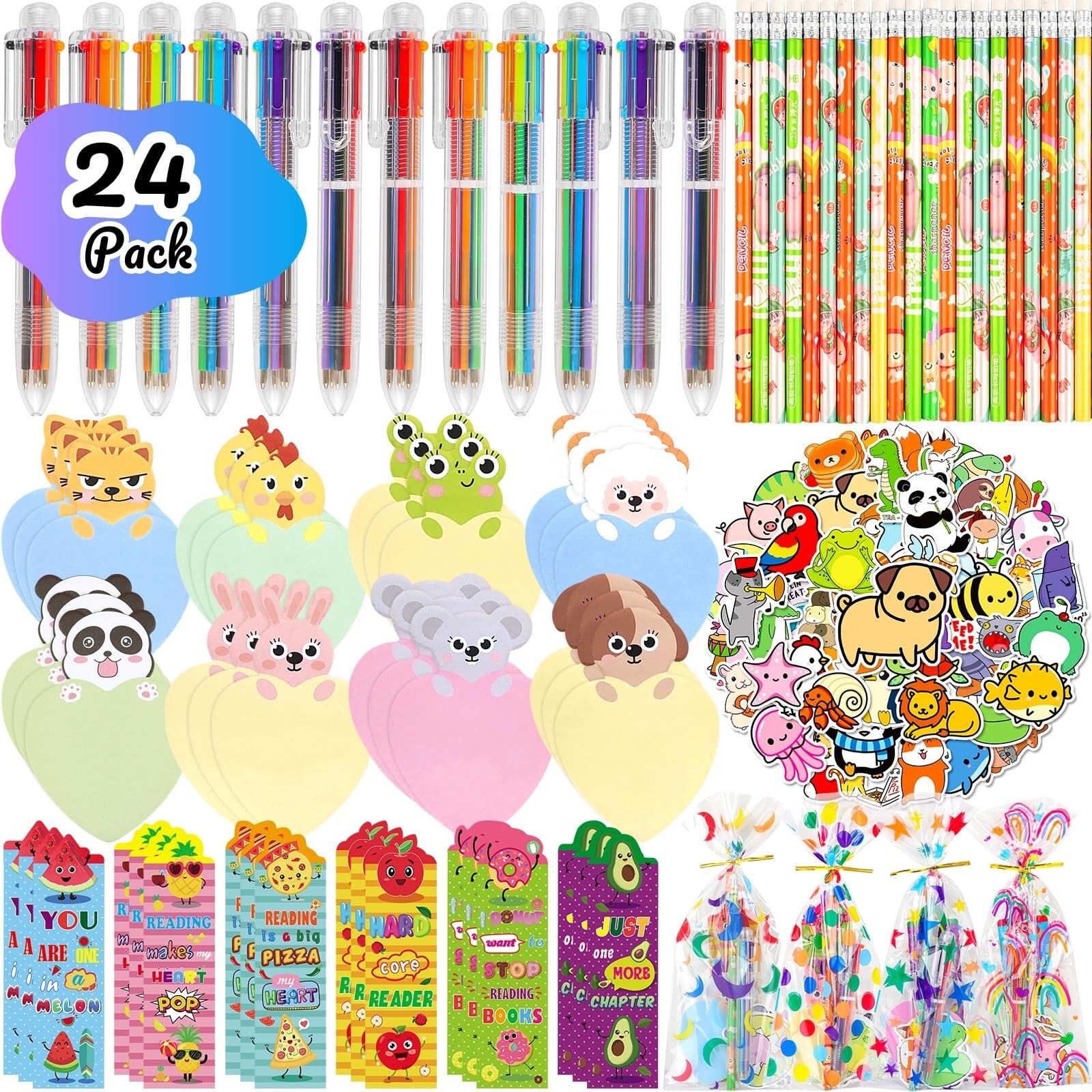 6-in-1 Multicolor Pens – 24-Pack School & Party Stationery Set-image
