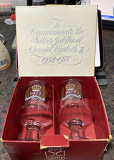 Dema 1977 The Queens Silver Jubilee Glass Half Pint Goblets