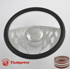 14 Billet Aluminum 9 Hole Steering Wheel Kit Black Full Wrap W Horn Adapter