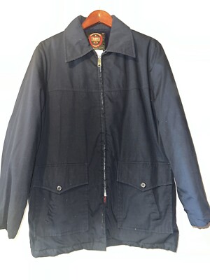 VINTAGE CAMPUS ALL WEATHER MECHANIC GARAGE LONG JACKET lined TALON ZIPPER