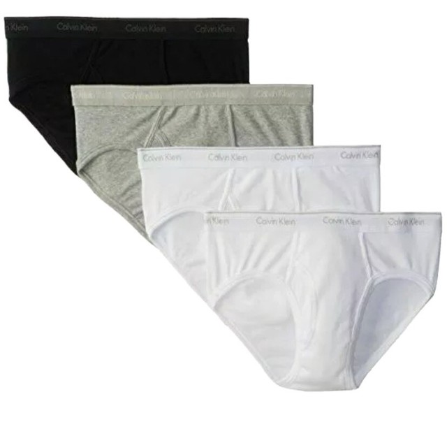 4Pack Calvin Klein Mens Low Rise Briefs Classic Fit 100 Cotton XL 40
