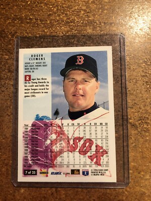 1994 Fleer Sunoco/Atlantic Baseball # 7 Roger Clemens | eBay