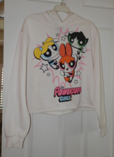 Women  s Juniors Powerpuff Girls Cropped Hoodie Sweatshirt NWOT XL 15-17 