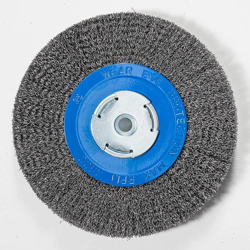8" Inch Crimped Wire Wheel for Bench Grinder Deburring 2", 1/2", or 5/8" Arbor