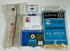 Vintage Music Instrument Cleaning Lot Leblanc, Ke-Brite, Herco, Bruno Clarinet