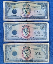 Toys R Us Geoffrey Giraffe Money Dollar Bills Banknotes $1 $5 1988/92 Gift Cash