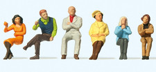 Preiser 14073 Sitzende 6 Figuren H0 1:87 bemalt Neu + OVP