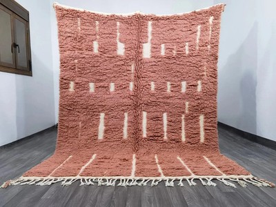 New Luxury Moroccan Berber Beni Ourain Wool Rug Handmade Design Carpet Rug