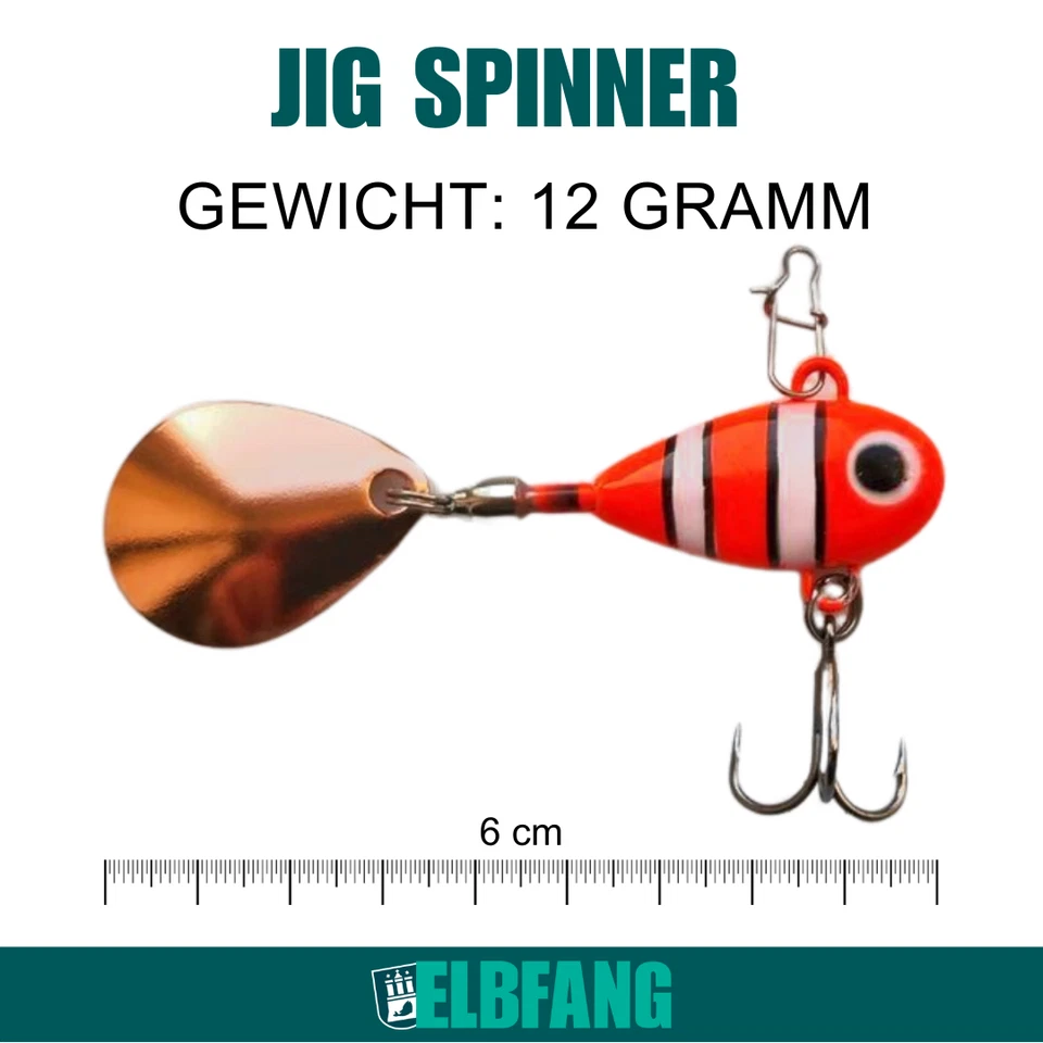 ✅ELBFANG Jig Spinner Barsch Köder Set 12g Spinjig Angeln Köder Zander Hecht - Bild 4 von 4