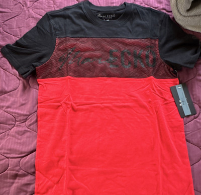 Marc Ecko Cut & Sew Men's Black/Red Logo Graphic Print Crew Neck T-Shirt