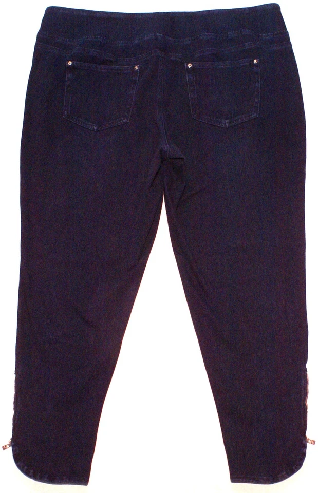 Belle Kim Gravel Pull On Jeans Blue Stretch Denim Ankle Pants Womens 22W (41X26) - Image 3 of 4