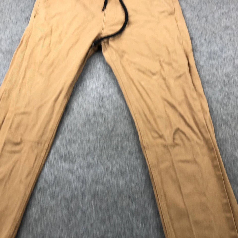 Pantalones KDNK Para Hombres Medianos 32 Caqui Calce Ajustado Jogger Elastizados Cordón Cremallera Dobladillo Foto 4 de 4