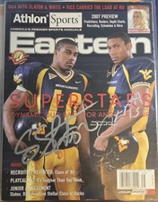 2007 Athlon Sports Preview Autograph PAT WHTIE STEVE SLATON WVU Mountaineers