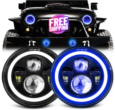 Faros LED redondos de 7 pulgadas,ojos de ángulo Halo para Jeep JK LJ CJ TJ H6024