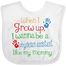 Inktastic Physician Assistant Like Mommy Baby Bib Child’s Kids Assistant’s