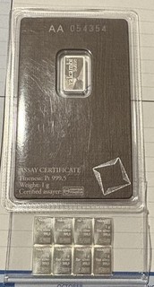 PLATINUM 1 Gram 999.5 Valcambi Suisse ASSAYER Certificate #AA054354▫️🇨🇭⭐️⭐️