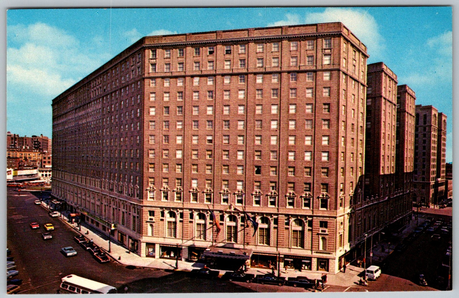 Vtg Postcard Statler Hilton Hotel Exterior Boston, MA 1960s