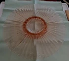 Queen Mary Footed Cake Plate Pink Ribbed Depression Glass Anchor Hocking 12.25"