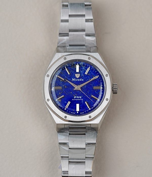 Nivada Grenchen F77 MK2 SST Lapis Lazuli Dial 68048A77 Men's Watch