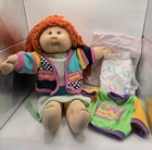 VTG Cabbage Patch Doll 1978,1982 Red Hair Green Eyes Xavier Roberts Clothes Lot