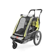 Allen Sports 2 in 1 Passeggino/Rimorchio Biciclette per Bambini 2 Posti - Verde