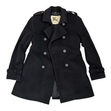Burberry Trench Coat Outerwear Black Cashmere Blend Wool Size 50 For Men